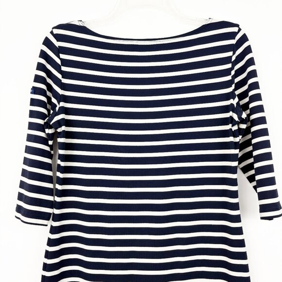 Saint James Propriano Form-Fitting Nautical Stripe Dress Size 6 Navy White - Picture 6 of 10